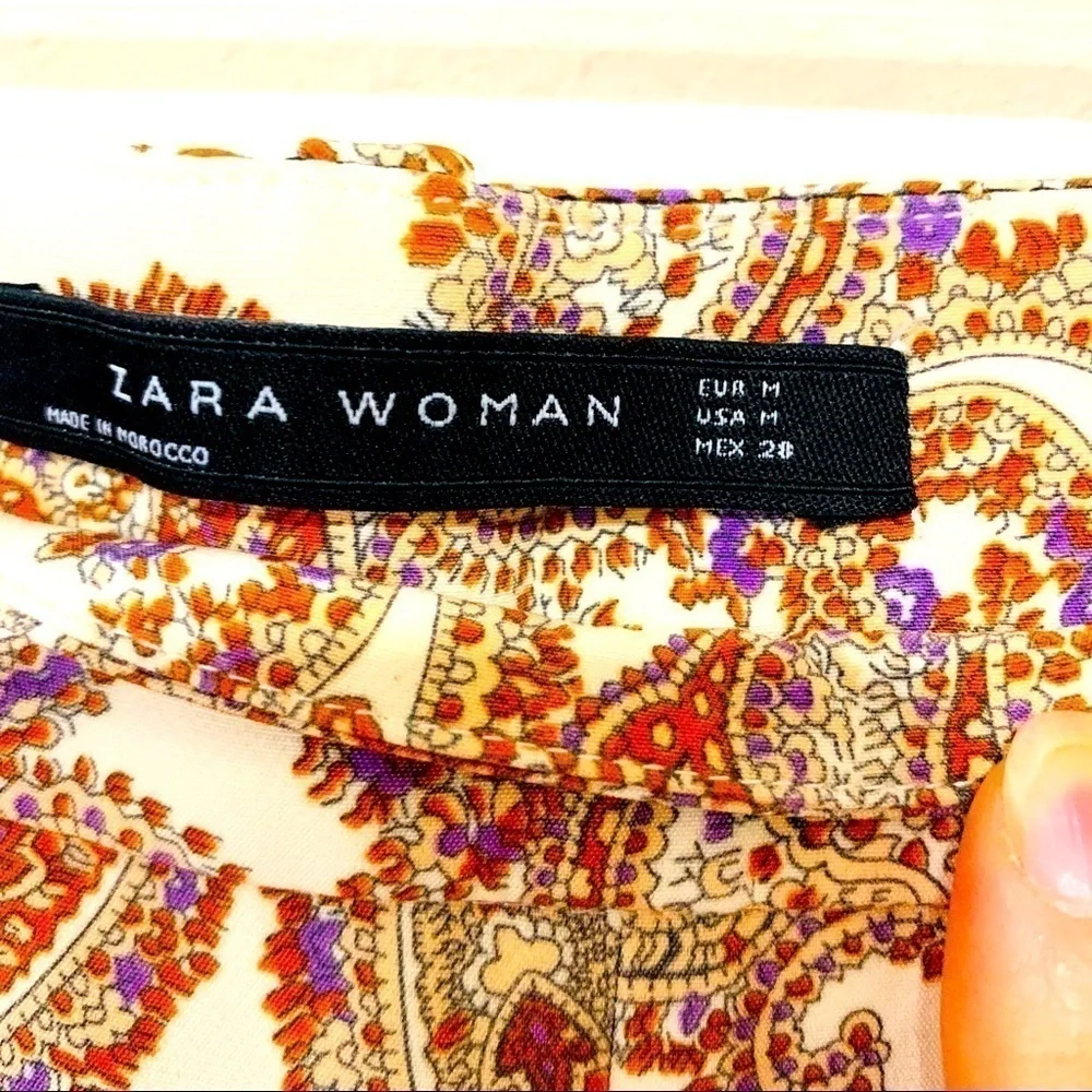 ZARA paisley prints ANKLE PANTS size M